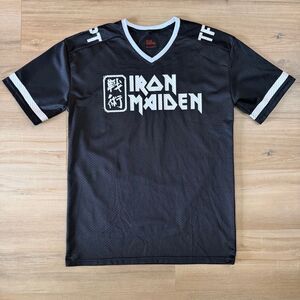 Iron Maiden Men’s Black The Future Past 2024 Tour Kanji Football Jersey Size M